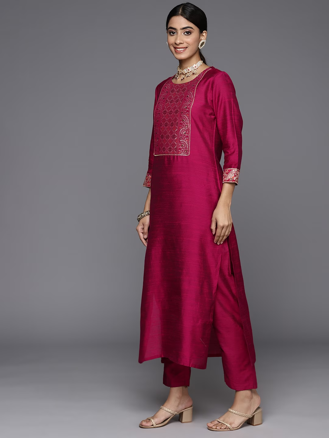 Women Ethnic Motifs Regular Gotta Patti Kurta with Trousers & With Dupatta