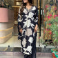 Women Black Floral Cotton Blend Kurti Pant Dupatta Set