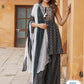 Ethnic Motifs Printed Thread Work Kurta with Sharara & Dupatta