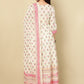 Floral Printed Layered Pure Cotton Kurta with Trousers & Dupatta