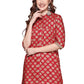 Red & Beige Geometric Printed Kurti