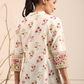 Floral Printed Mandarin Collar Pure Cotton A-Line kurti