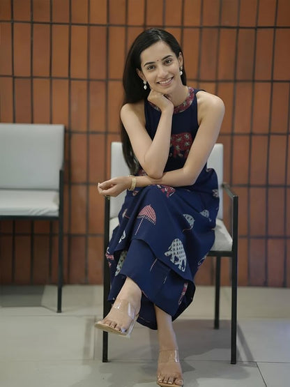 Elephant Print Sleeveless Kurta Palazzo set