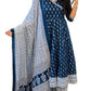 Women's Blue Rayon Anarkali Kurta Pant and Dupatta Set