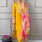 Floral Embroidered Straight Kurta With Trousers & Dupatta