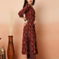 Women Maroon A-line Viscose Rayon Kurta Pant Dupatta Set