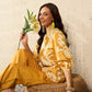 Floral Printed V-Neck Three-Quarter Sleeves Top With Trouser