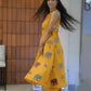 Elephant Print Sleeveless Kurta Palazzo set (Yellow)