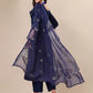 Women Blue Silk Blend Kurta Palazzo Dupatta Set