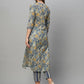 Women's Floral Cotton Blend Straight Printed Kurta with Pant Set