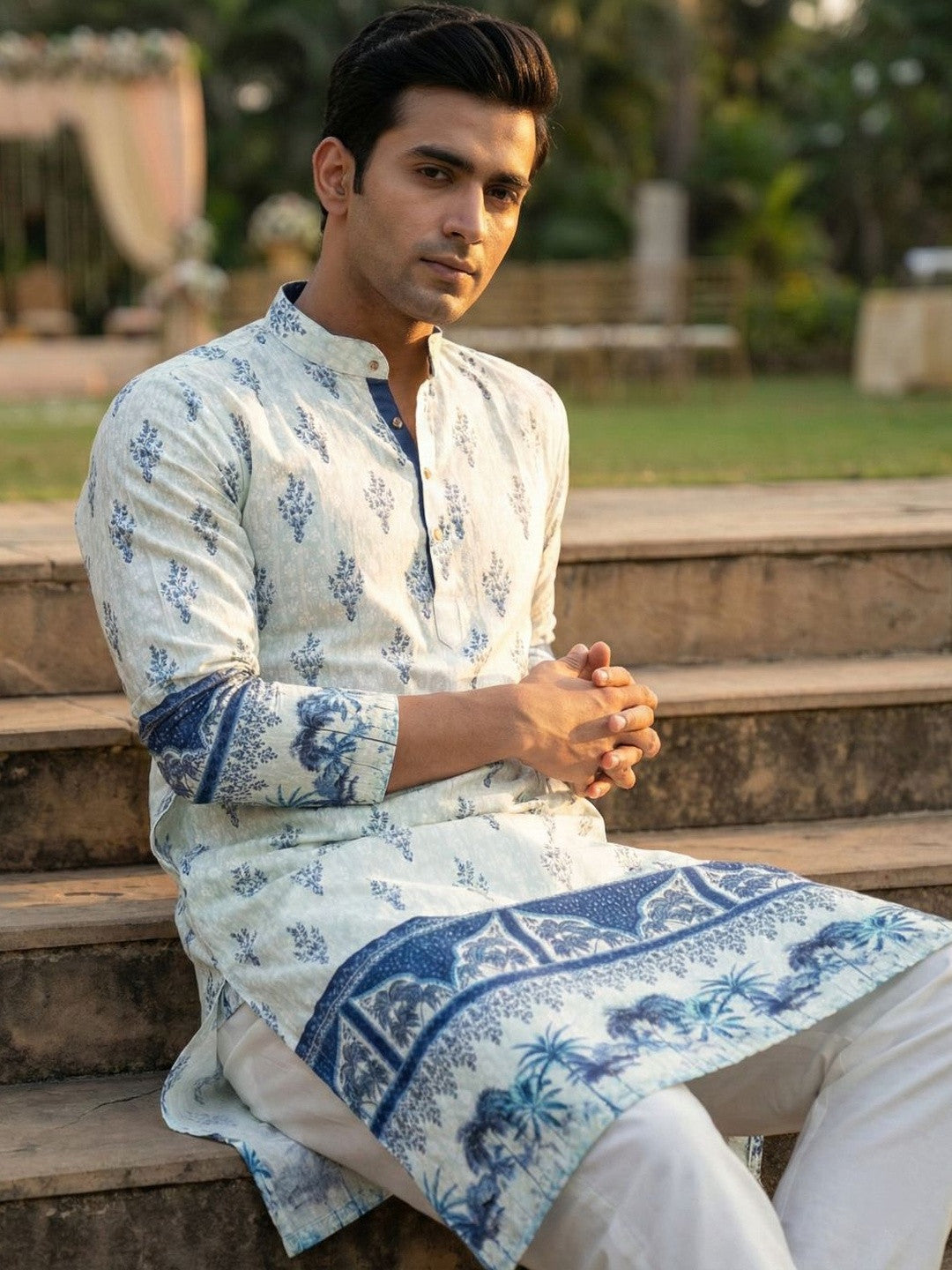 Men Ethnic Motifs Printed Regular Kurta with Pyjamas