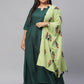 Plus Size Women Green Kurta with Palazzos & With Dupatta