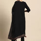 Women Black Viscose Rayon Kurta Palazzo Set