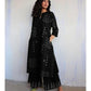 Black Cotton Kurta Palazzo Set