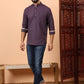 Geometric Woven Design Mandarin Collar Straight Short Kurta