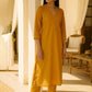 V-Neck Pure Cotton Straight Kurta with Trousers