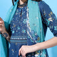 Women Blue Pure Cotton Kurta Palazzo Set