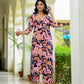 Women's Rayon Blend Printed Straight Kurta with Palazzo