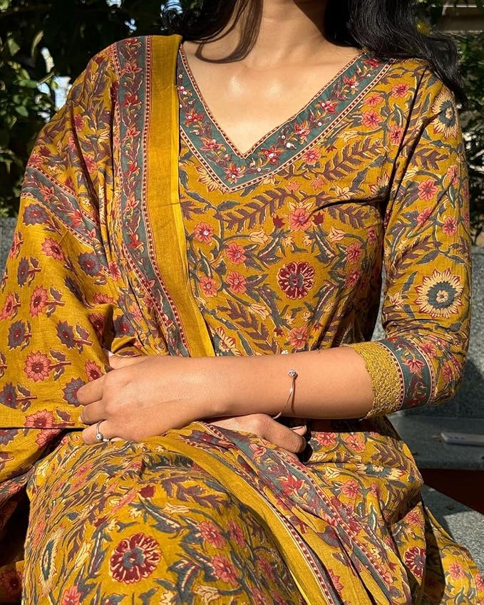 Women's Viscose Printed Kurta Pant With Dupatta Set