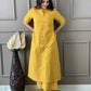 Women Cotton Blend Kurta Palazzo Set