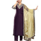Women's Rayon Viscose Embroidery Straight Kurta Pant with Dupatta Set