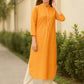Women Orange Cotton Blend Printed Kurta Sets - Amy's Cart