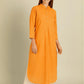 Women Orange Cotton Blend Printed Kurta Sets - Amy's Cart