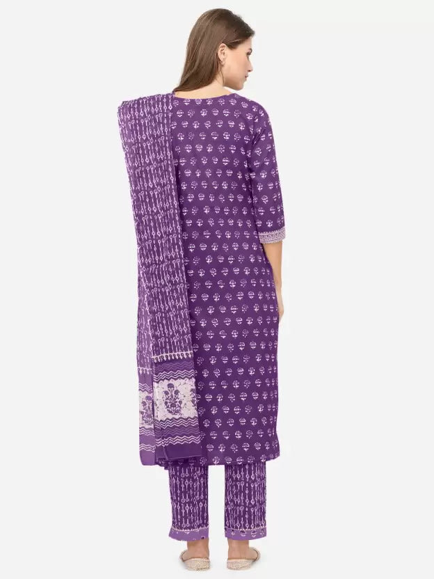 Women Pure Cotton Kurta Pant Dupatta Set