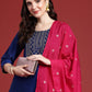 Women Ethnic Motifs Yoke Design Thread Work Kurta with Trousers & With Dupatta