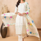 Women Floral Embroidered Regular Thread Work Pure Cotton Kurta with Trousers & With Dupatta