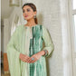 Women Pista Green Viscose Rayon Kurta Pant Dupatta Set