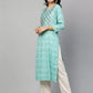 Women Striped Viscose Rayon Straight Kurta