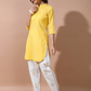 Mandarin Collar Straight Kurta With Dhoti Pants