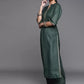 Women Green Regular Pure Cotton Kurta with Palazzos & Dupatta