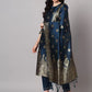 Women Blue Silk Blend Kurta Pant Dupatta Set