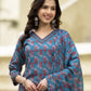 Women Blue Viscose Rayon Kurta Pant Dupatta Set