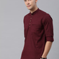 Men Maroon & Off-White Printed Straight Kurta