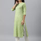 Women Viscose Rayon Kurta Trouser Set (Blue and Green)