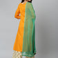 Women Mustard Yellow Printed Yoke Design Regular Kurta with Palazzos & Dupatta