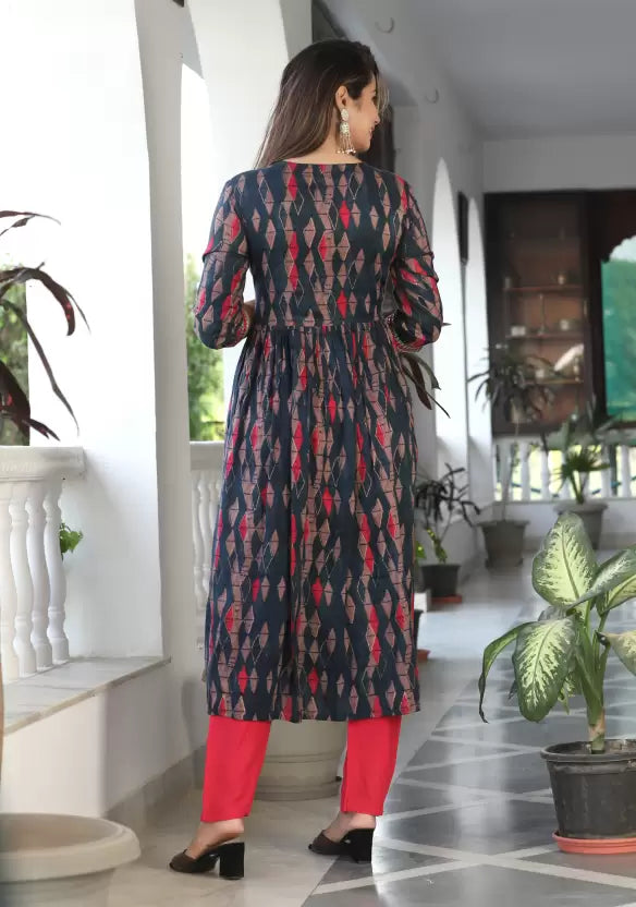 Women Viscose Rayon Kurta Pant Set