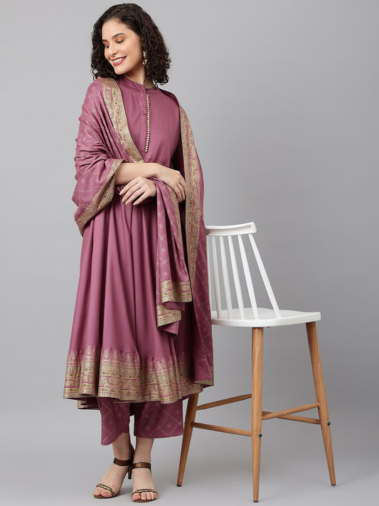 Ethnic Motifs Printed Kurta with Palazzos & With Dupatta