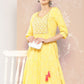 Ethnic Motifs Embroidered Puff Sleeves Fit & Flare Maxi Ethnic Dress