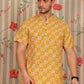 Floral Printed Mandarin Collar Short Kurta