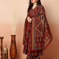 Women Maroon A-line Viscose Rayon Kurta Pant Dupatta Set