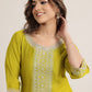 Women Floral Yoke Design Kurta with Trousers & Dupatta