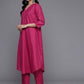 Women Magenta Solid A-Line Kurta & Trousers set