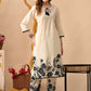 Floral Printed Round Neck Pure Cotton Straight Kurta With Trousers - Amy's Cart