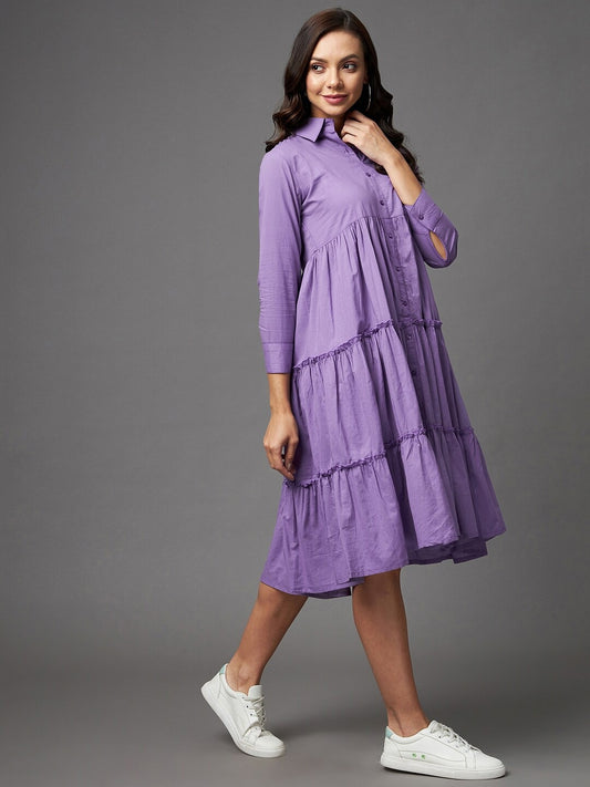 Lavender Layered A-Line Dress