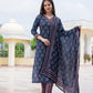 Floral Printed Straight Kurta With Trousers & Dupatta