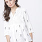 Casual Regular Sleeves Printed Women White Top